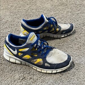 Nike Mesh Sneakers in Blue and Yellow